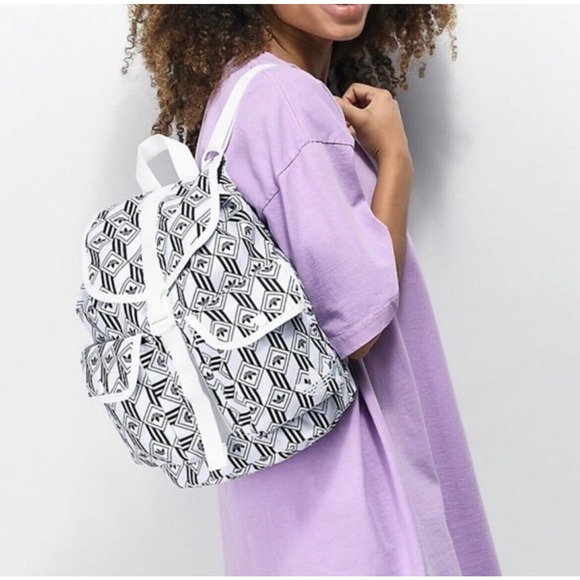 Adidas Original Women’s Utility Mini Backpack Trefoil Logo Print White/Black